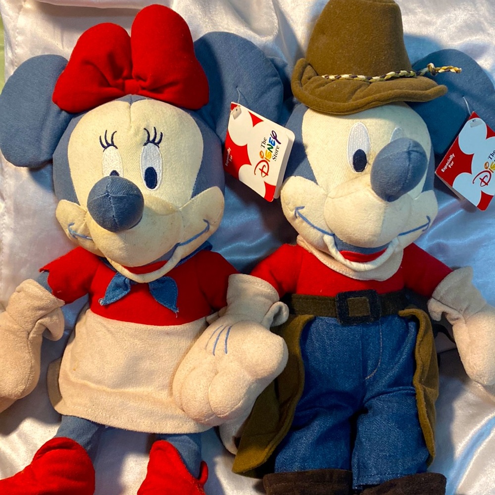 Mickey and Minnie Western themed stuffed animals